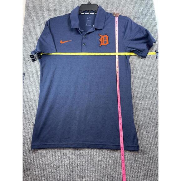 NIKE BSBL Detroit Tigers Polo Shirt Small Navy Blue Golf MLB Performance - Picture 7 of 9